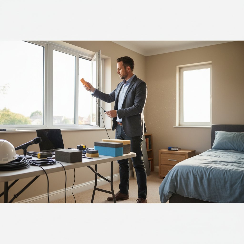 Ecohousehub team installing acoustic solutions